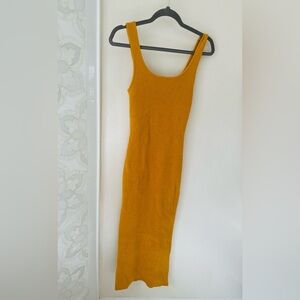 Camila Coelho soft mustard  Yellow Sleeveless midi Dress xs